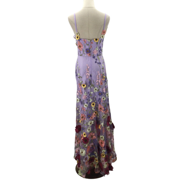FORMAL AW 18 2X plus Lilac 3d aplique floral spring party maxi dress NEW B66 - Picture 2 of 7